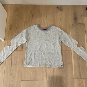 NPhilanthropy cut out Grey pullover